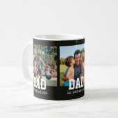 Dad Est. Bold Black Font 3 Photo Fathers Day Gift コーヒーマグカップ (正面左)