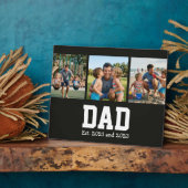 Dad Est. Bold Black Font 3 Photo Fathers Day Gift フォトプラーク (側面)