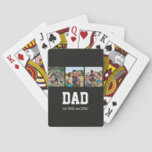 Dad Est. Bold Black White 3 Photo Fathers Day Gift トランプ (裏面)