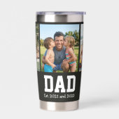 Dad Est. Bold White Font 3 Photo Fathers Day Gift 保温保冷タンブラー (左面)