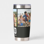 Dad Est. Bold White Font 3 Photo Fathers Day Gift 保温保冷タンブラー (背面)