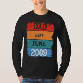 Dad Est Jun 2009 Proud Papa Grandpa Best Daddy Leg Tシャツ (正面)