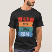 Dad Est Jun 2014 Proud Papa Grandpa Best Daddy Leg Tシャツ (正面)