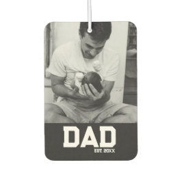 Dad Est Photo ブラック&ホワイトイヤー 父の日  カーエアーフレッシュナー