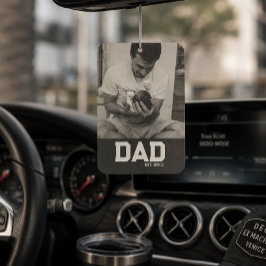 Dad Est Photo ブラック&ホワイトイヤー 父の日 カーエアーフレッシュナー