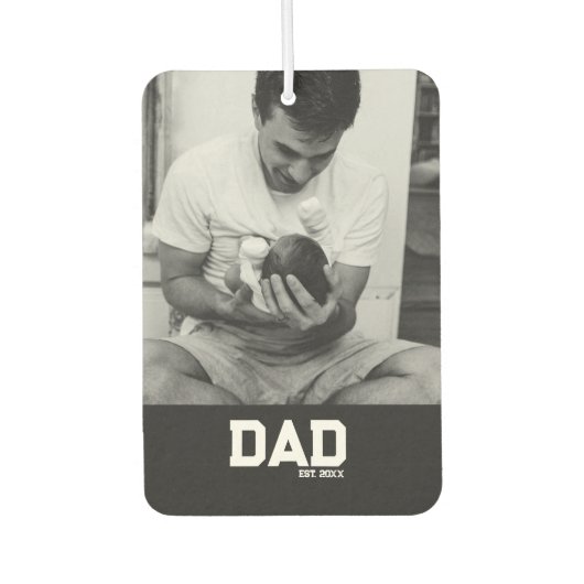 Dad Est Photo モノクロ 年 父の日  カーエアーフレッシュナー (正面)