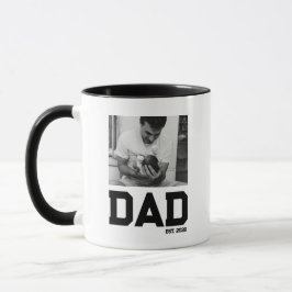 Dad Est Photo Black & White Year Father's Day  マグカップ