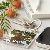 Dad Est Photo Customizable Year Father's Day  キーホルダー (正面右)