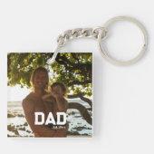 Dad Est Photo Customizable Year Father's Day  キーホルダー (裏面)