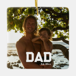 Dad Est Photo Customizable Year Father's Day  セラミックオーナメント