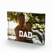 Dad Est Photo Customizable Year Father's Day  フォトブロック (右)