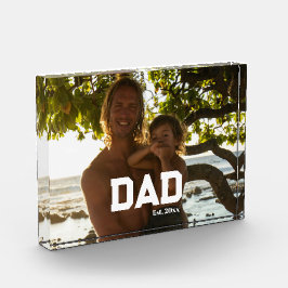 Dad Est Photo Customizable Year Father's Day  フォトブロック