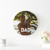 Dad Est Photo Customizable Year Father's Day  ラージ壁時計 (ホーム)