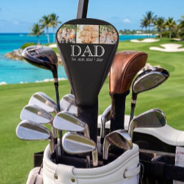 Dad Est. White 太字ミニマルテキスト 3 枚の写真 ゴルフヘッドカバー