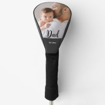 Dad Est. year モダンな太字のスクリプト ゴルフ ヘッドカバー
