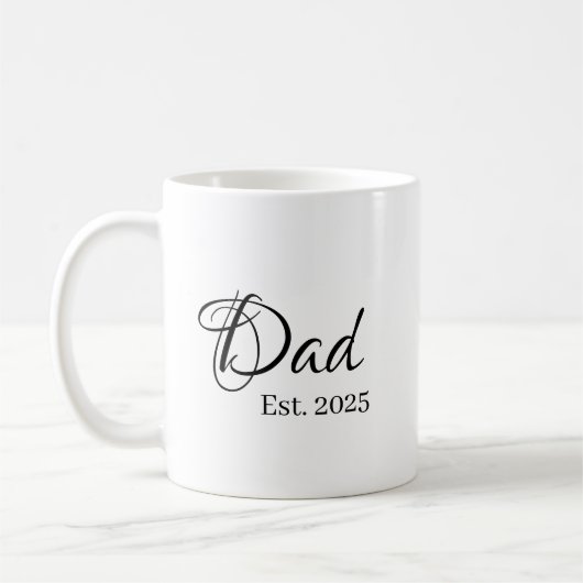 Dad Est. Year – Established Father Milestone コーヒーマグカップ (左)