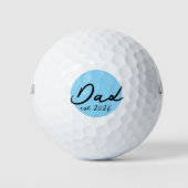 Dad Est Year Minimalist Modern Typography New Fath ゴルフボール (正面)
