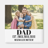 Dad Est. Year Name モダンスクリプト ホワイト マグネット (正面)