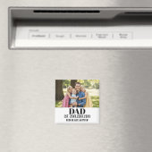 Dad Est. Year Name Modern Script White マグネット (インサイチュ (食洗機))