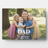 Dad Est. Year Name Number太字フォント写真ブロック フォトプラーク (正面)