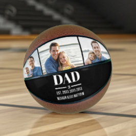 Dad Est. Year Name Number 3 Photo Bold Font バスケットボール