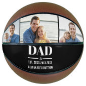 Dad Est. Year Name Number 3 Photo Bold Font バスケットボール (正面)