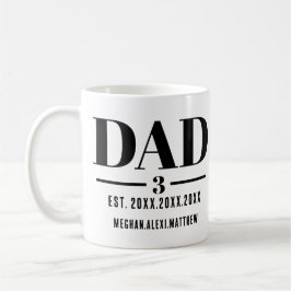 Dad Est. Year Name Number Bold Font コーヒーマグカップ
