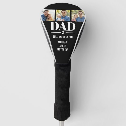 Dad Est. Year Name Number Bold Font 3 写真 ゴルフヘッドカバー (正面)