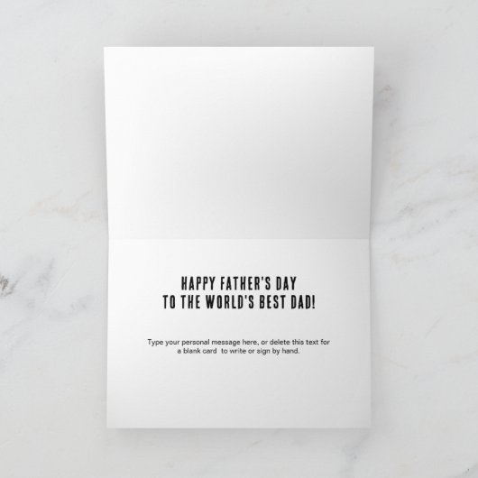 Dad Est. Year Name Number Bold Font 3 Photo カード (内部)