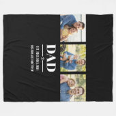 Dad Est. Year Name Number Bold Font 3 Photo フリースブランケット (正面(横))