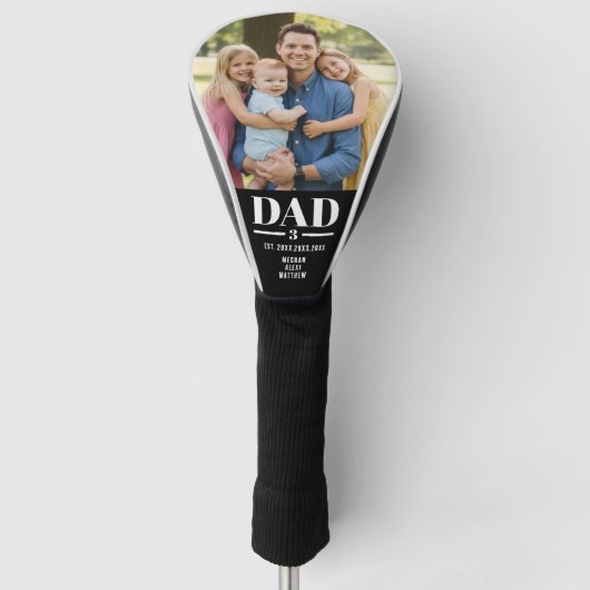 Dad Est. Year Name Number Bold Font Photo ゴルフヘッドカバー (正面)