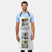 Dad Established キャップ ブラック 3 枚写真 父の日 ギフト エプロン (着用した状態)