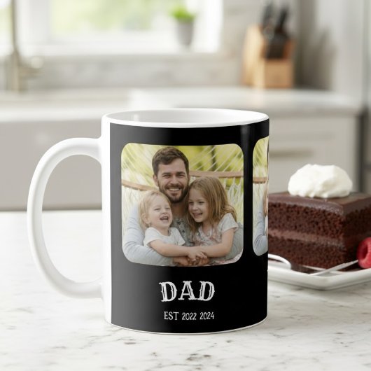 Dad Established スクリプト写真 コーヒーマグカップ