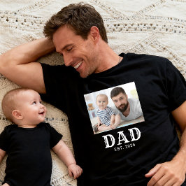 Dad Established タイポグラフィー 写真 Tシャツ