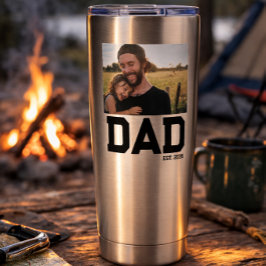 Dad Established フォトテンプレート 年 父の日  保温保冷タンブラー