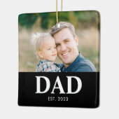 Dad Established フォト ファーザーズ クリスマス セラミックオーナメント (左)