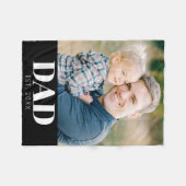 Dad Established フォト 父の日 フリースブランケット (正面(横))