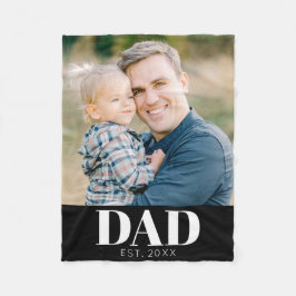 Dad Established フォト 父の日 フリースブランケット
