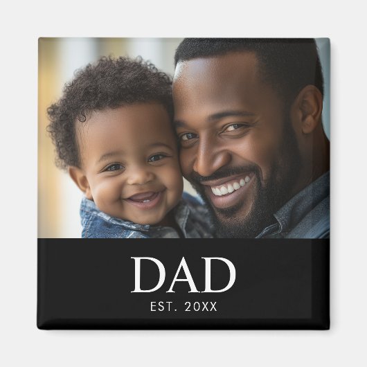 Dad Established フォト 父の日  マグネット (正面)