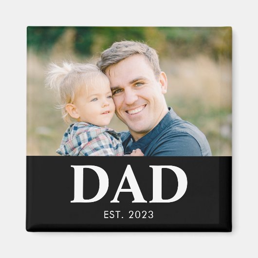 Dad Established フォト 父の日 マグネット (正面)
