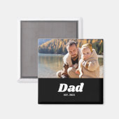 Dad Established ホワイトタイポグラフィ マグネット (正面/裏面)