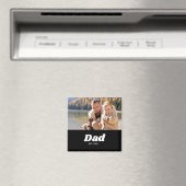 Dad Established ホワイトタイポグラフィ マグネット (インサイチュ (食洗機))