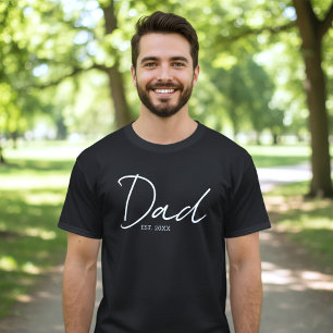 Dad Established ミニマル ブラック ホワイト Tシャツ