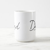 Dad Established モダンな手書き風 ブラック コーヒーマグカップ (中央)