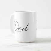 Dad Established モダンな手書き風 ブラック コーヒーマグカップ (正面左)