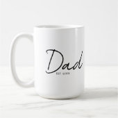 Dad Established モダンな手書き風 ブラック コーヒーマグカップ (左)