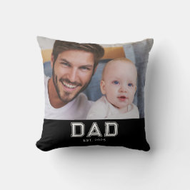 Dad Established モダン写真 太字 クッション