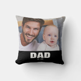 Dad Established モダン写真 太字 クッション