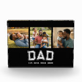 Dad Established モダン ボールド 白 黒 3 フォトブロック (正面)