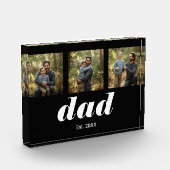 Dad Established モダン 3枚写真 アクリルブロック フォトブロック (左)